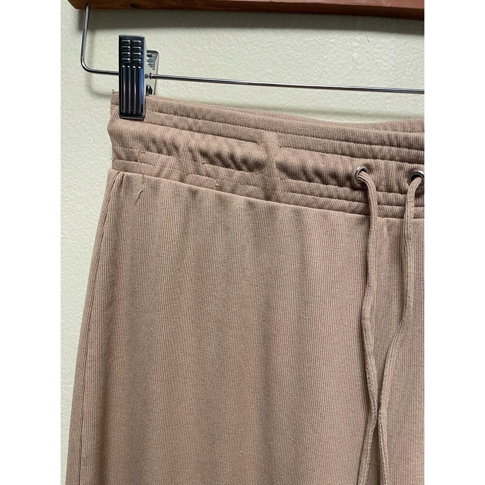 Lovers + Friends Womens Pants Large Brown Ribbed Wide Leg Relaxed Loungewear - Picture 2 of 10